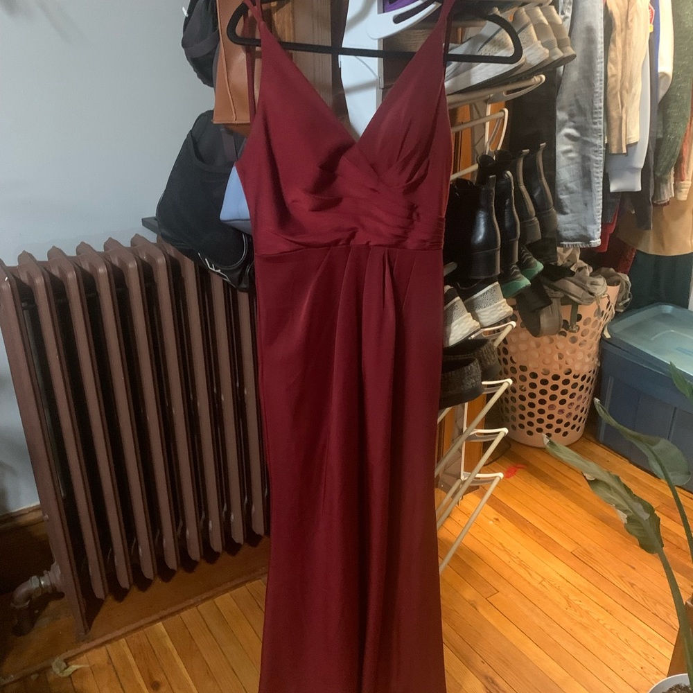 Faviana 7755 Long Burgundy/Maroon Gown Prom/Bridesmaid